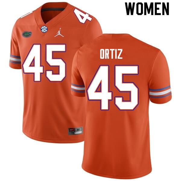 NCAA Florida Gators Marco Ortiz Women's #45 Nike Orange Stitched Authentic College Football Jersey UFV5464YX